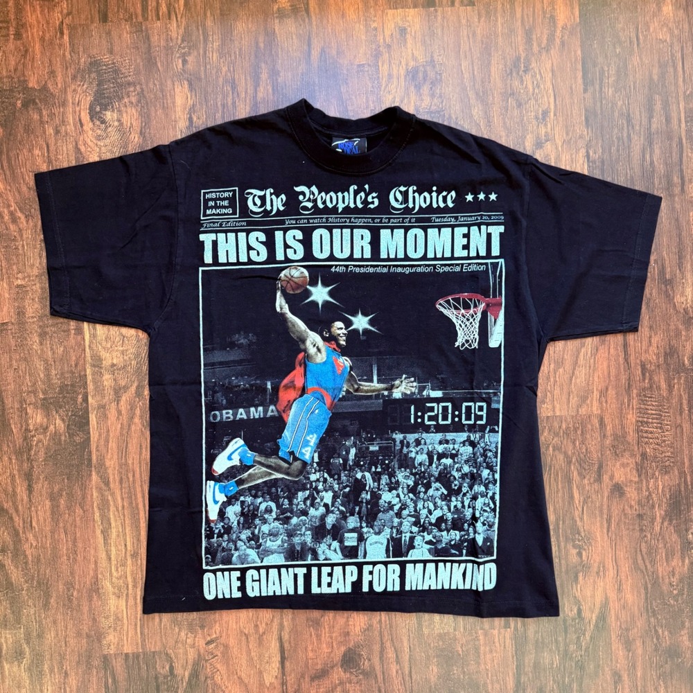 2008 Obama Tee Superman Black History‎ The Peoples Choice One Giant Leap XL
